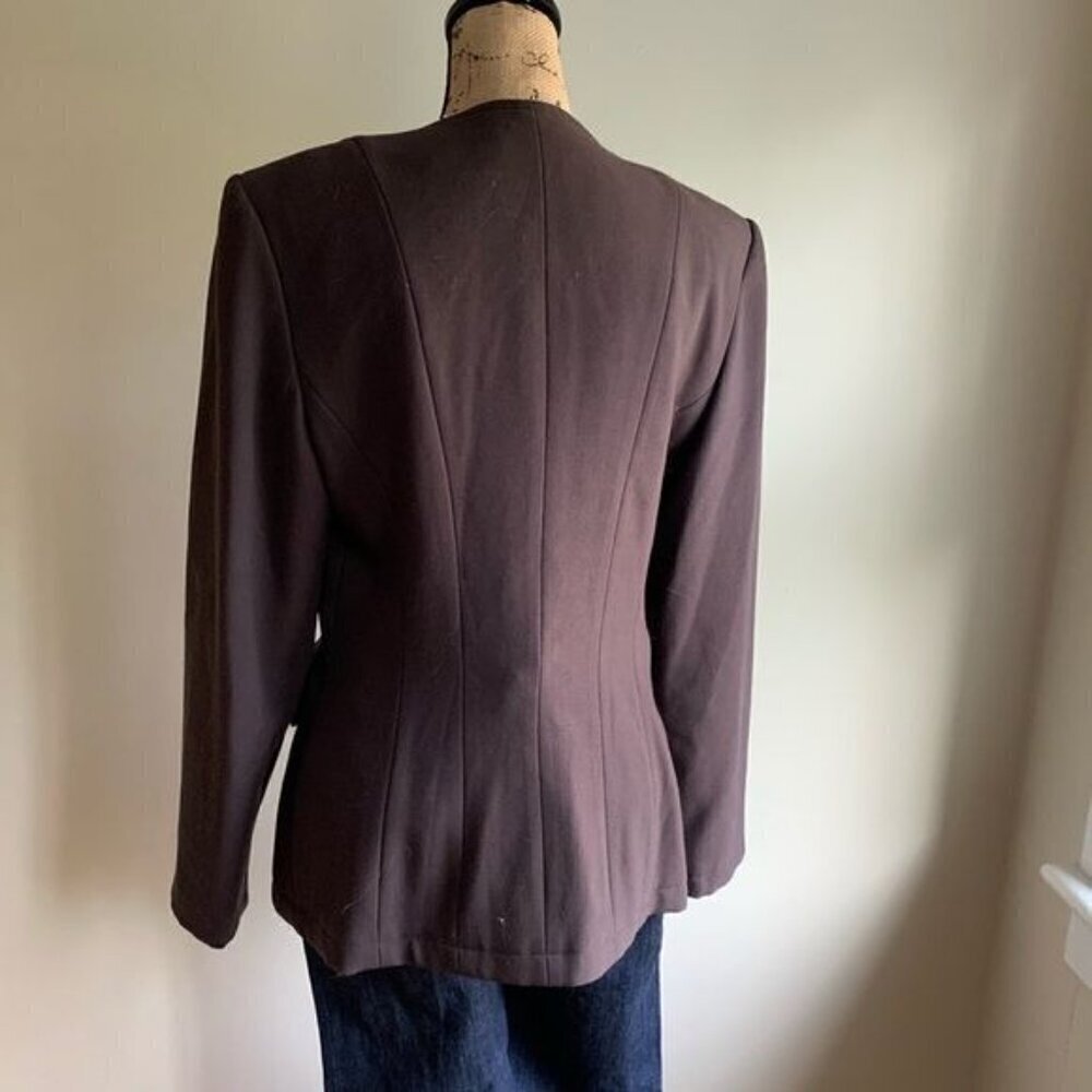 Philippe Adec brown blazer jacket size 8 suit jacket - Picture 3 of 12